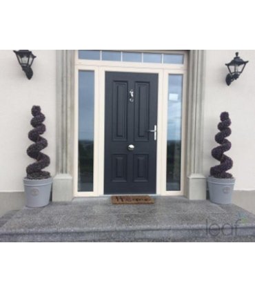 Artificial Purple 90cm Large Leaf Spiral Trees with Decorative Planter