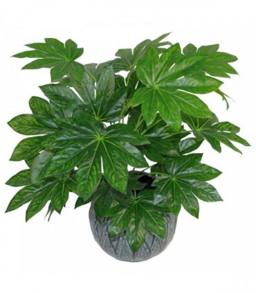 Artificial Foliage Plant Green 60cm x 60cm Large with Pot Leaf Design UK