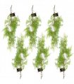 6 x 100cm Artificial Hanging Maidenhair Fern Plant Light Green