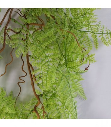 6 x 100cm Artificial Hanging Maidenhair Fern Plant Light Green