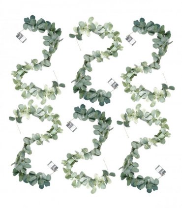 Artificial Hanging Trailing Evergreen Plant Pack of 6 Realistic Green Leaf 150cm