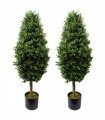120cm Pair of Buxus Ball Cone Artificial Tree UV Resistant Outdoor