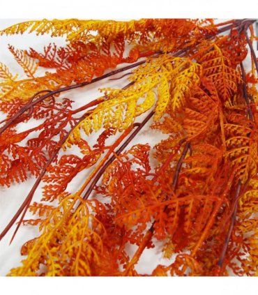 Artificial Hanging Maidenhair Fern Plant Autumn Orange 100cm Pack of 6 x 100cm
