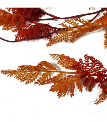 Artificial Hanging Maidenhair Fern Plant Autumn Orange 100cm Pack of 6 x 100cm