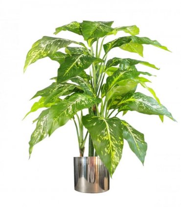 Tree Artificial Plant Large Fox's Aglaonema 100cm Green Silver Variegated