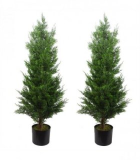120cm Pair of Artificial Cypress Topiary
