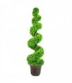 120cm Green Large Leaf Spiral with Decorative Planter