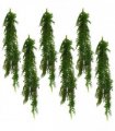 Artificial Plant 6 x 100cm Hanging String of Pearls Fern Dark Green Bare Stem