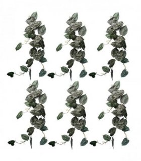 Hanging Trailing Plants Artificial 6x Alocasia Green 120cm Realistic Bare Stem