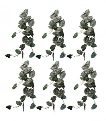 Hanging Trailing Plants Artificial 6x Alocasia Green 120cm Realistic Bare Stem