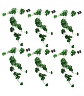 Artificial Hanging Trailing Monstera Plant 100cm Green Plastic Pack of 6
