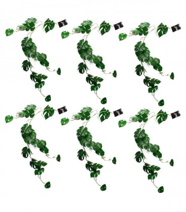 Artificial Hanging Trailing Monstera Plant 100cm Green Plastic Pack of 6