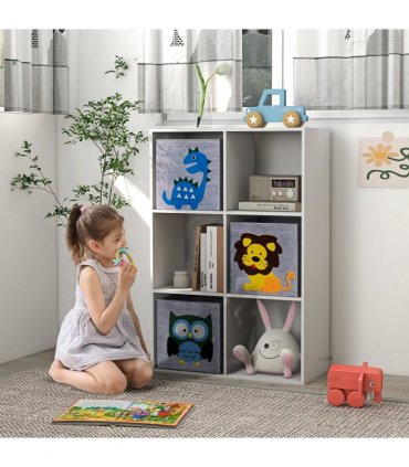 Toy Organiser with Three Non-Woven Fabric Drawers for Bedroom - White