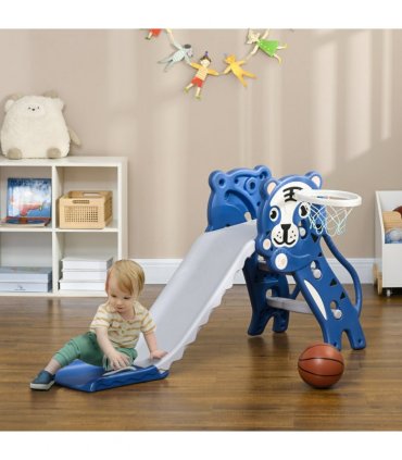 AIYAPLAY Kids Slide with Basketball Hoop, Basketball, for Ages 18-36 Months