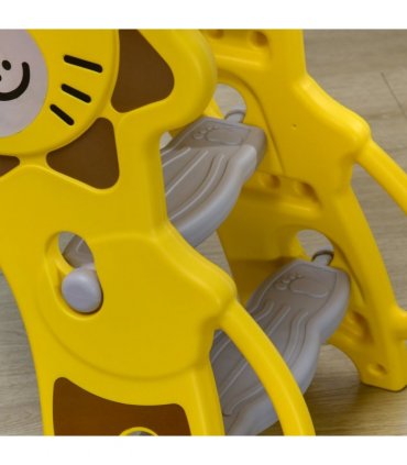 Kids Slide Yellow PE 74H x 131L x 50Wcm 2 in 1 Indoor Basketball Hoop 18-36 Mon