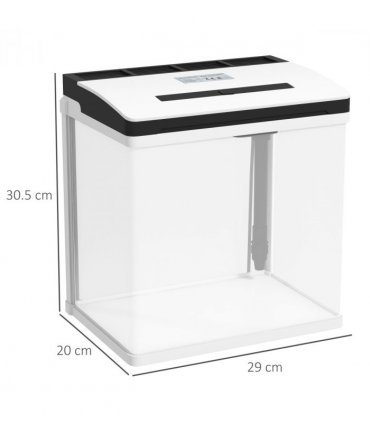 PawHut Aquarium 13L Glass Fish Tank w/ Filter, LED Lighting, Water Pump