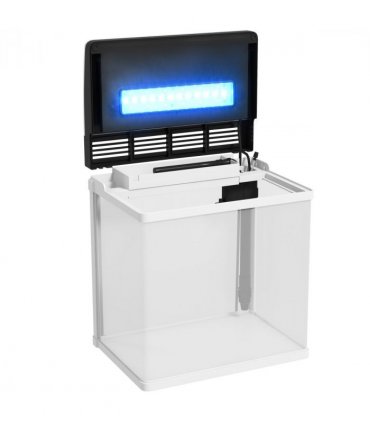 PawHut Aquarium 13L Glass Fish Tank w/ Filter, LED Lighting, Water Pump