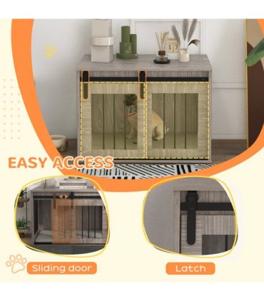 PawHut Dog Crate Furniture with Removable Cushion, for Medium Dogs - Brown