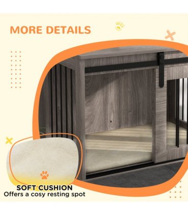 PawHut Dog Crate Furniture with Removable Cushion, for Medium Dogs - Brown