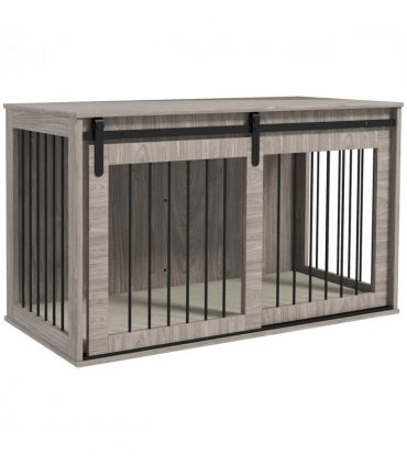 PawHut Dog Crate Furniture with Removable Cushion for XL Dogs - Brown