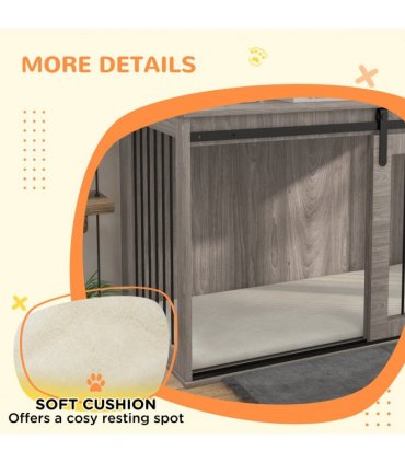 PawHut Dog Crate Furniture with Removable Cushion for XL Dogs - Brown