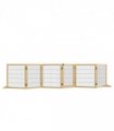 PawHut Freestanding Pet Dog Gate, Six-Panel Foldable Wooden Playpen, 432cm