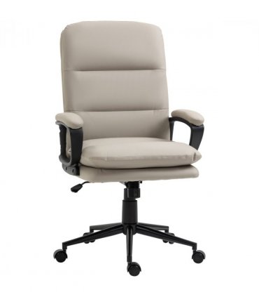 Vinsetto PU Leather Office Chair for Home with Arm, Adjustable Height, Grey