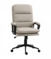 Vinsetto PU Leather Office Chair for Home with Arm, Adjustable Height, Grey