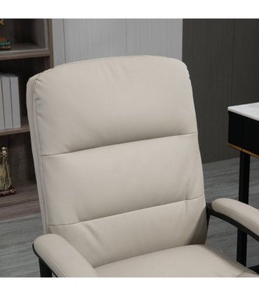 Vinsetto PU Leather Office Chair for Home with Arm, Adjustable Height, Grey