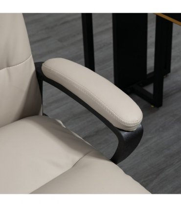 Vinsetto PU Leather Office Chair for Home with Arm, Adjustable Height, Grey
