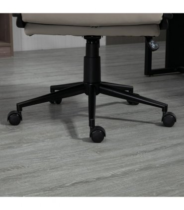 Vinsetto PU Leather Office Chair for Home with Arm, Adjustable Height, Grey