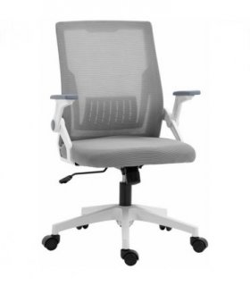 Vinsetto Mesh Office Chair for Home with Lumbar Support, Flip-up Arm, Wheels