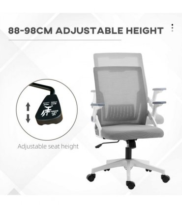 Vinsetto Mesh Office Chair for Home with Lumbar Support, Flip-up Arm, Wheels