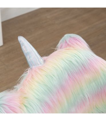 Vinsetto Faux Fur Unicorn Desk Chair Fluffy Home Office Chair with Armrests