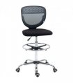 Draughtsman Chair Grey 59L x 59W x 126H cm Vinsetto Tall Office Lumbar Support