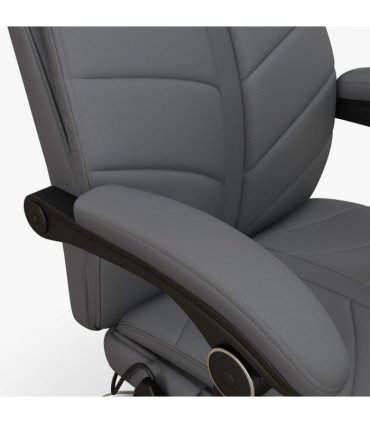 Vinsetto PU Leather Vibration Massage Office Chair with Heat, Footrest, Grey