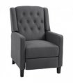 HOMCOM Button Tufted Microfibre Cloth Recliner Armchair for Living Room, Grey
