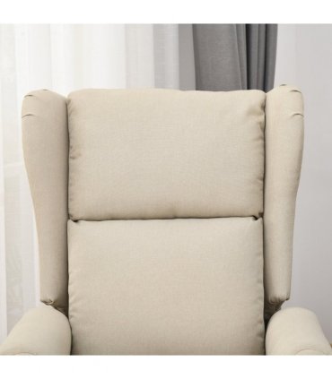 HOMCOM Power Lift Chair for the Elderly Fabric Recliner Armchair w/ Remote Beige