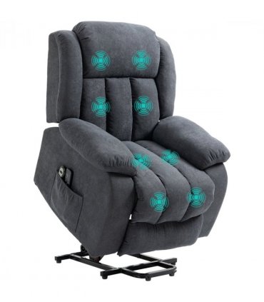 HOMCOM Heavy Duty Riser and Recliner Chair Lift Chair for the Elderly Dark Grey