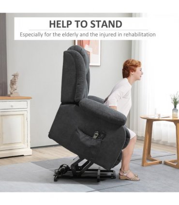 HOMCOM Heavy Duty Riser and Recliner Chair Lift Chair for the Elderly Dark Grey