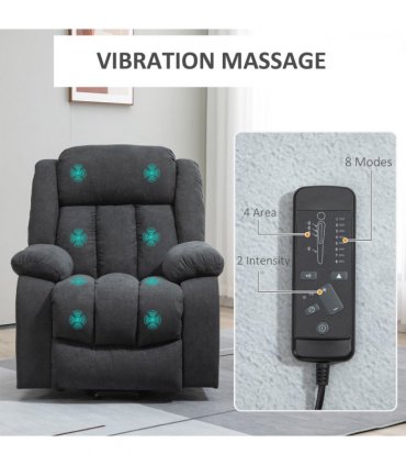 HOMCOM Heavy Duty Riser and Recliner Chair Lift Chair for the Elderly Dark Grey