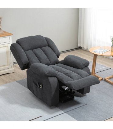 HOMCOM Heavy Duty Riser and Recliner Chair Lift Chair for the Elderly Dark Grey