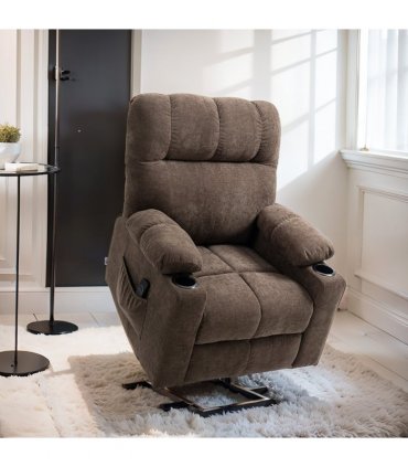 Riser and Recliner Chair Lift  Chair for Elderly   , Brown Velvet