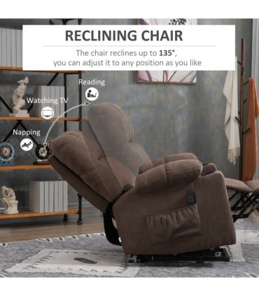 Riser and Recliner Chair Lift  Chair for Elderly   , Brown Velvet