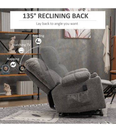 Riser and Recliner Chair Lift Chair for Elderly, Grey, 91L x 95W x 109H cm
