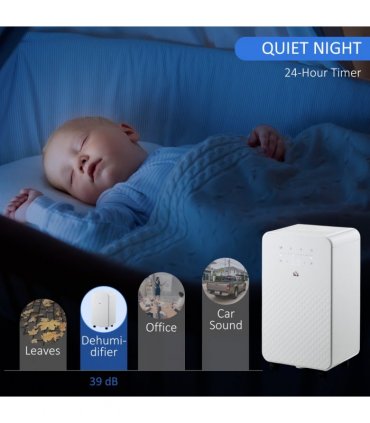 HOMCOM 10L/Day Protable Quiet Air Dehumidifier with Purifier, Timer, 5 Modes
