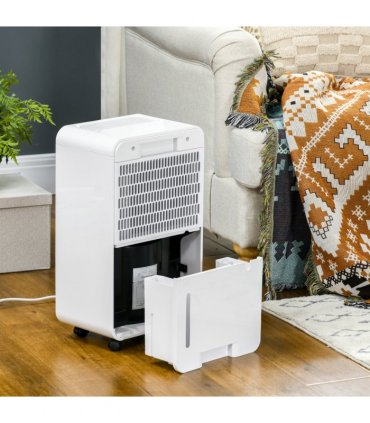 HOMCOM 10L/Day Protable Quiet Air Dehumidifier with Purifier, Timer, 5 Modes