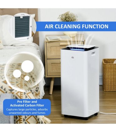 HOMCOM 16L/Day Protable Quiet Air Dehumidifier with Purifier, Timer, 5 Modes