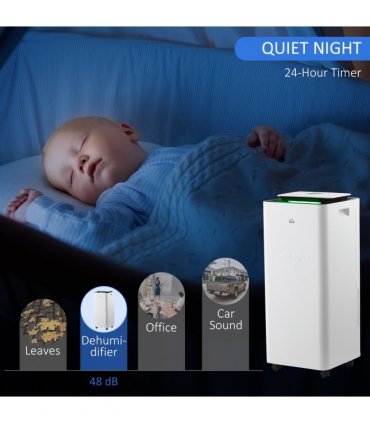 HOMCOM 16L/Day Protable Quiet Air Dehumidifier with Purifier, Timer, 5 Modes