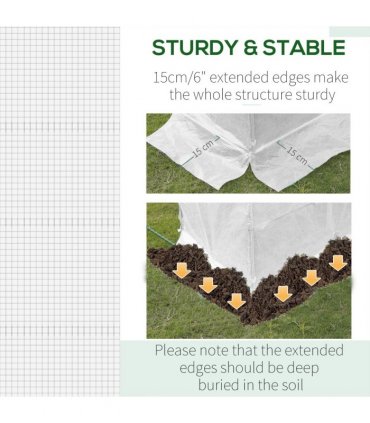 Outsunny 6x3x2m Greenhouse Replacement Cover ONLY for Tunnel Greenhouse White